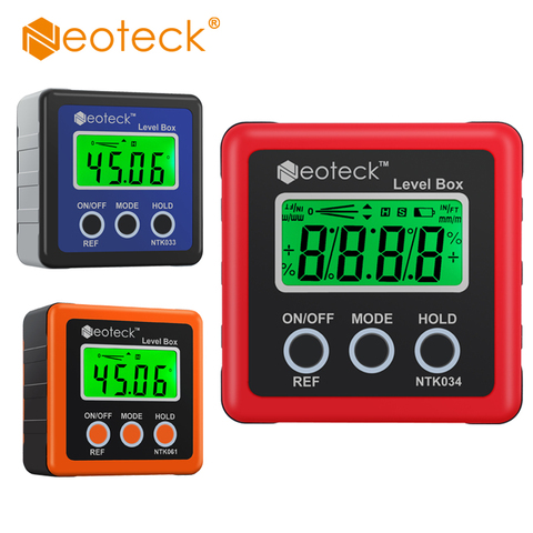 Neoteck Precision Digital Inclinometer Electron Goniometers 4*90 Degree Magnetic Base Digital Protractor Angle Finder Bevel Box ► Photo 1/6