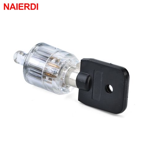 NAIERDI Practice Padlock Seven Core Lock Cylinder Transparent Visible Pick Cutaway Training Skill Locksmith Hand Tools Hardware ► Photo 1/6