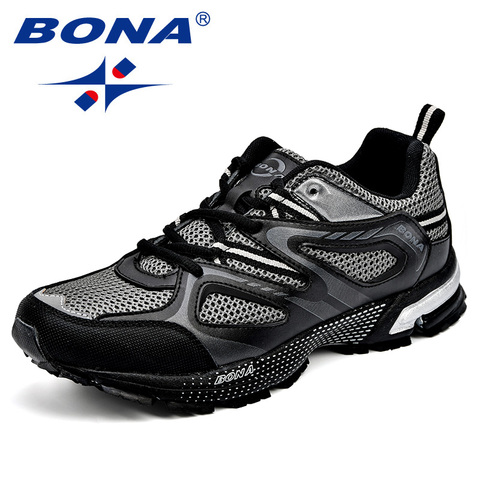 BONA New Arrival Classics Style Men Running Shoes Cow Split Mesh Men Sport Shoes Lace Up Outdoor Jogging Shoes Free Shipping ► Photo 1/6