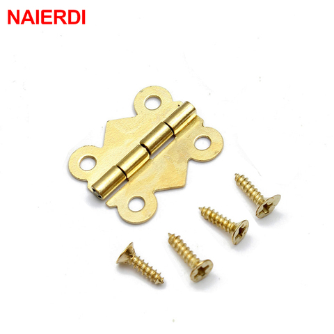 10pcs NAIERDI Mini Butterfly Jewellery Box Hinges Bronze/Silver/Gold Cabinet Drawer Decorate Box Hinge For Furniture Hardware ► Photo 1/6