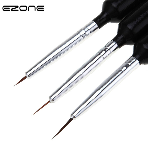 EZONE 3PCS Fine Hook Line Pen Paint Brush Differebt Size Brush Line Drawing Pen For Oil Watercolor Painting Students Stationery ► Photo 1/6