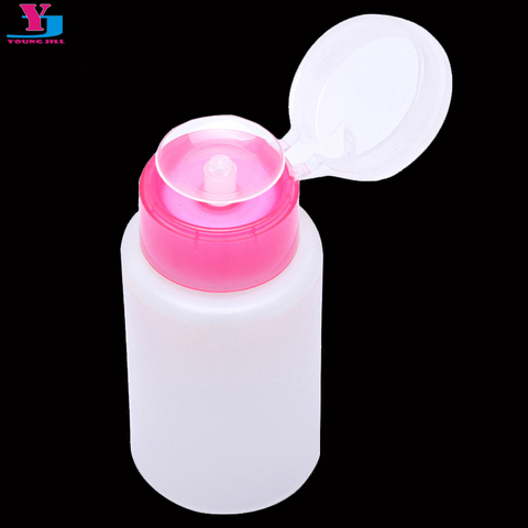 Top Quality 150ML Pink Empty Pump Liquid Alcohol Press Nail Polish Remover Cleaner Bottle Dispenser Make Up Refillable Container ► Photo 1/6