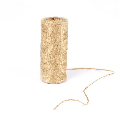 100M Natural Hemp Linen Cord Twisted Burlap Jute Twine Rope String Craft  Decor