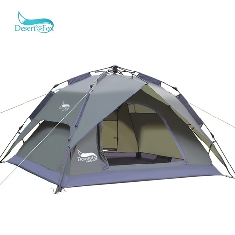 Desert&Fox Automatic Camping Tent, 3-4 Person Family Tent Double Layer Instant Setup Protable Backpacking Tent for Hiking Travel ► Photo 1/6