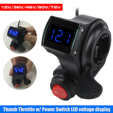 Finger Thumb Throttle Electric Scooter with Power Switch LED display Switch Handlebar Grips For Electric Bike 36V/48/60/72V ► Photo 1/6