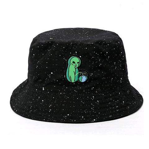 Double-Side Funny Hat Alien Bucket Hats For Women Men Fishing Hat