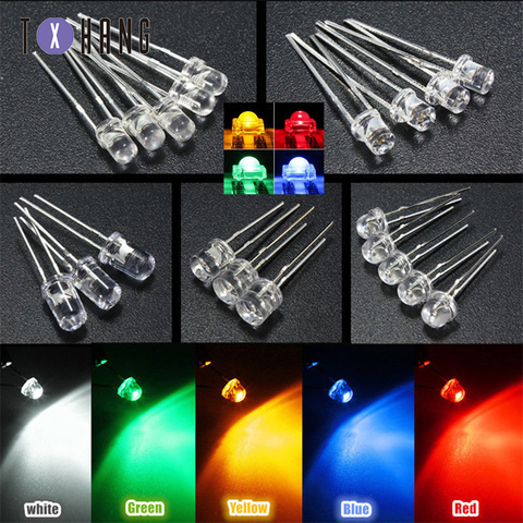 50PCS 10mm Round White/Yellow/Red/Green/Blue Clear F10 LED Diodes Light Bulb colourful ► Photo 1/6