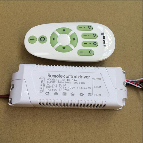 40-54W 180-265V Stepless dimming power supply 2.4G remote control dimmer driver for LED ceiling lighting dual color drive ► Photo 1/6