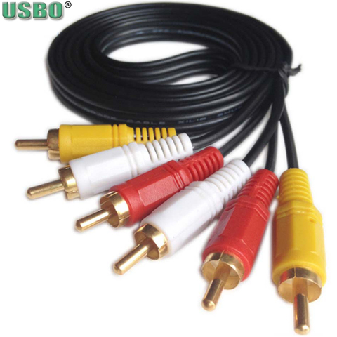 New 1.5M 3M 5M 10M 15M 20M 4N OFC 3 to 3 audio and video AV cable TV set-top box cable 6 in one 3RCA Male cable ► Photo 1/6