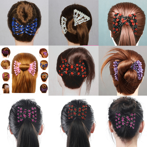 Fashion Professional Hair Comb Ladies Magic Beads Elasticity Double Bead  String Clamp Stretchy Acces Valentine's Day p# Dropship - Price history &  Review | AliExpress Seller - Muswanna Headwear Store 