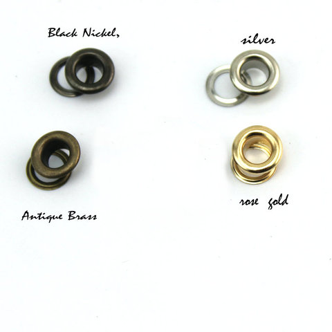 300set 6mm wide-brimmed eyelet Black Nickel  rose gold silver metal copper eyelets buttons clothes accessory handbag findings ► Photo 1/4
