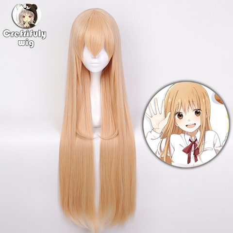 High Quality Himouto! Umaru-chan Doma Umaru Cosplay Wig Synthetic Hair Light Orange Long Straight Halloween Costume Play Wigs ► Photo 1/6