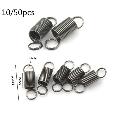 10pcs/50pcs Stainless Steel Small Tension Spring With Hook For Tensile DIY Toys Spring Length:6mm Stretch To 30mm ► Photo 1/6