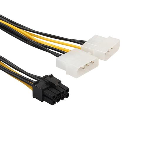 18Cm Dual 4Pin To 8Pin(6+2) Graphics Card Power Line Dual 4Pin To 8Pin Graphics Cable Supply Dual D Port Graphics Adapter Cord ► Photo 1/6