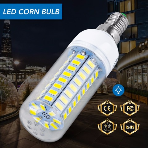 E14 LED Bulb Corn Lamp E27 LED light 220V Ampoule Led 3W lampada 5730 SMD 24 36 48 56 69 72leds Candle Light Bulb 5W Chandelier ► Photo 1/6