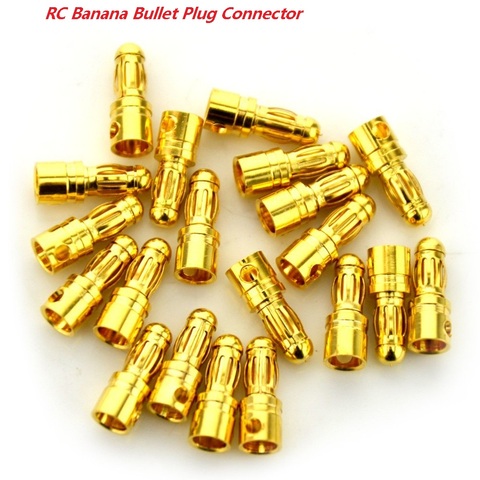 40pcs/lot 2.0mm 3.0mm 3.5mm 4.0mm 5.5mm 6.0mm 8.0MM Gold Bullet Banana Connector plug for ESC Lipo RC battery Plugs (20 pair) ► Photo 1/6