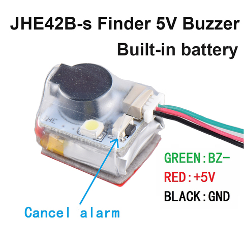 JHE42B-S Finder 5V Super Loud Buzzer Tracker 100dB with LED Buzzer Alarm Built in battery For RC FPV Drone Flight Controller ► Photo 1/5