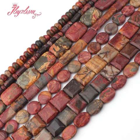 Natural Picasso Jaspers Oval Square Rectangle Multicolor Loose Stone Beads For Jewelry Making DIY Necklace Bracelet Earring 15