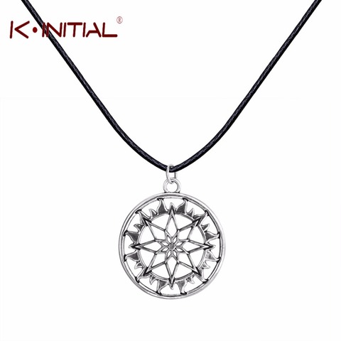 Kinitial Antique Nordic Slavic Pendant Alatyr shield solar circle Alatir protection amulets rope chain sun lace necklace Jewelry ► Photo 1/6