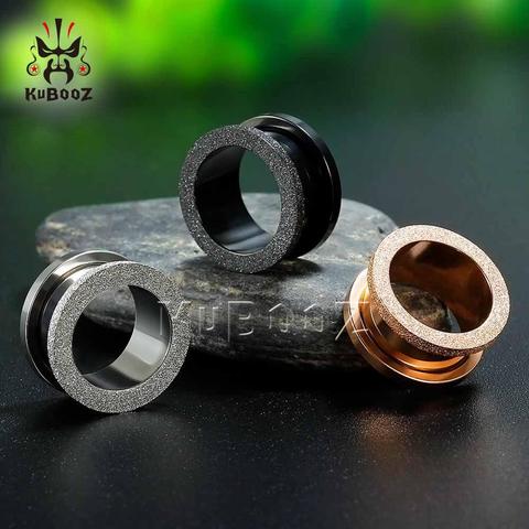 KUBOOZ Screw Ear Gauges Plugs Tunnels Expander Earrings Body Piercing Jewelry Stainless Steel Fashion Rings Gift Unisex 2PCS/Lot ► Photo 1/6