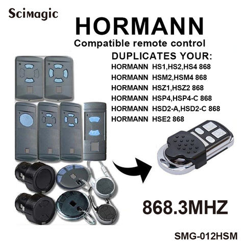 HORMANN compatible remote control 868 MHz transmitter HORMANN HSM2,HSM4 868 garage door remote command remote barrier switch ► Photo 1/6
