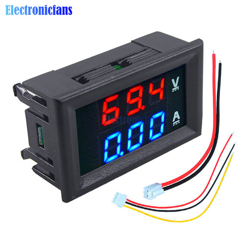 Mini Digital Voltmeter Ammeter DC 100V 10A Panel Amp Volt Current Meter Tester 0.56