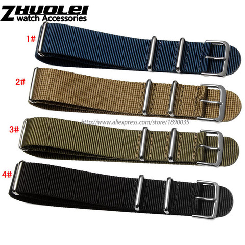 New Arrived wholesale 18mm 20mm 22mm 24mm nylon watchband waterproof Straps ,sport wrist NATO watch band Multi color for choose ► Photo 1/5