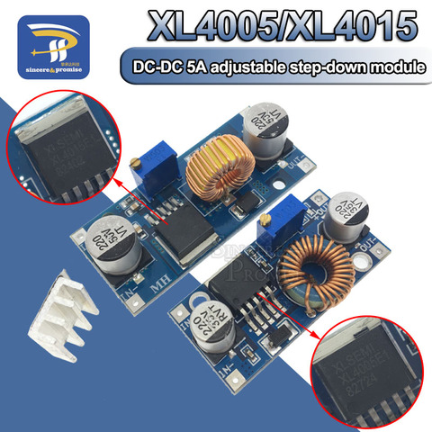 XL4005 5A 75W XL4015 DC-DC 4-38V to 1.25-36V 24V 12V 9V 5V Step Down Adjustable Power Supply Module LED Lithium Charger ► Photo 1/6