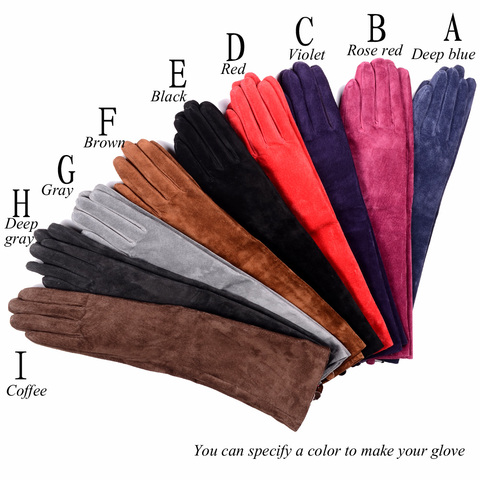 Women's Ladies Real Suede leather Party Long Evening Gloves Opera/Long Gloves Ten Colors ► Photo 1/6