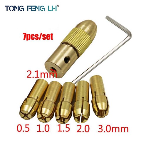 TONGFENGLH 7Pcs/set 0.5-3mm Small Electric Drill Bit Collet Micro Twist Chuck Tool Kit Popular hot selling ► Photo 1/2