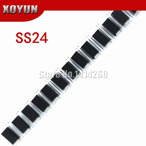 100pcs SCHOTTKY DIODE SS24 2A 40V SMA SR240 DO-214AC SMD ► Photo 1/1