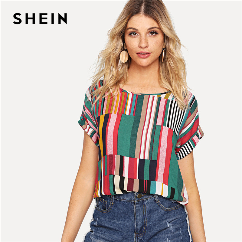SheIn Women's Summer Short Sleeve Loose Casual Tee T-Shirt