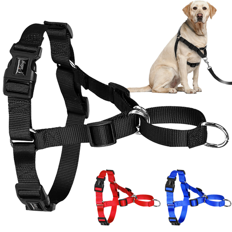 No Pull Nylon Dog Harness Adjustable Pet Dog Harnesses Vest For Medium Large Dogs Pitbull Bulldog German Shepherd  S-XL Black ► Photo 1/6