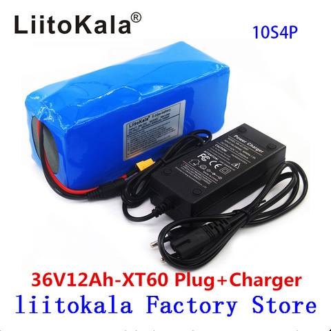 LiitoKala 36V 12AH Electric Bike Battery Built in 20A BMS Lithium Battery Pack 36 Volt with 2A Charge Ebike Battery XT60 Pllug ► Photo 1/6
