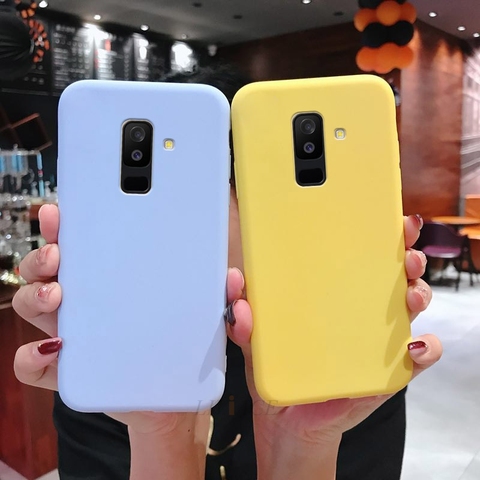 candy color silicone mobile phone case on for samsung galaxy a8 a6 plus j8 j6 j4 plus j2 core 2022 soft tpu back cover coque ► Photo 1/6