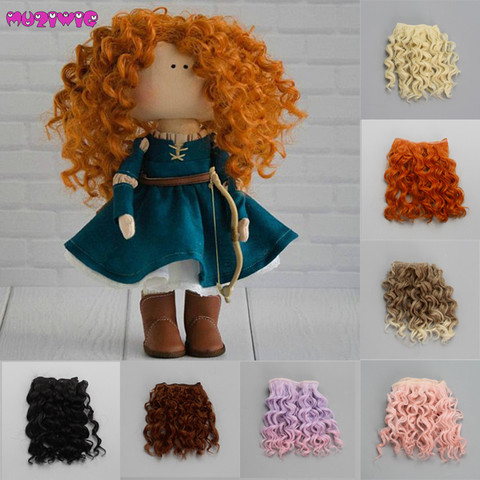 15*100cm Screw Curly Hair Extensions for All Dolls DIY Hair Wigs Heat Resistant Fiber Hair Wefts ► Photo 1/6
