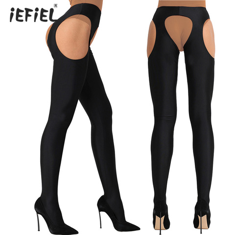 Womens Sexy Lingerie Thigh High Tights Pantyhose Open Crotch Long Stockings Collant Femme Sexy Full-footed Stretchy Pantyhose ► Photo 1/6