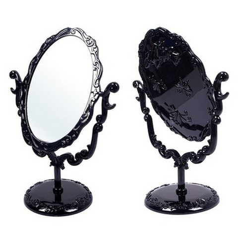 High quality Black Butterfly Rotatable Vintage Desktop Gothic Rose Stand Compact Makeup Mirror Small Size ► Photo 1/6