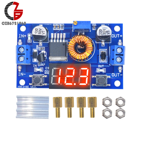 5A 75W Adjustable Power Supply DC-DC Step Down Buck Converter Digital LED Display Voltage Regulator Meter Voltmeter 12V 24V ► Photo 1/6