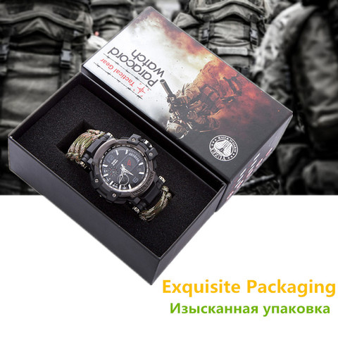 Outdoor Survival Watch Multifunctional Waterproof Military Tactical Paracord Watch Bracelet Camping Hiking Emergency Gear EDC ► Photo 1/6
