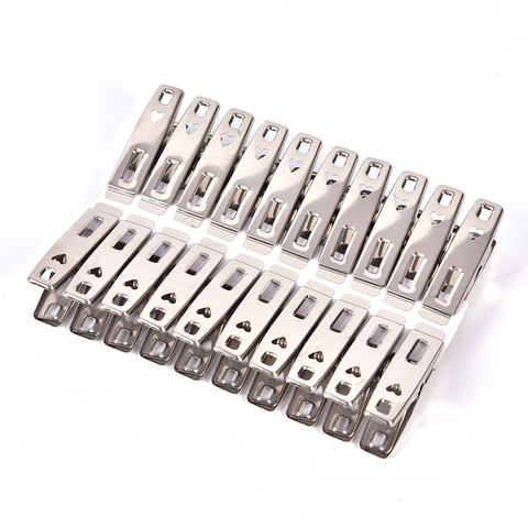 20PCS Clothes Pegs Stainless Steel Metal Clips For Coat Pants Laundry Drying Hanger Rack Washing Towel Holder Hanger Silver ► Photo 1/6