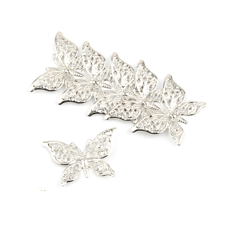 Pendant Charm for DIY Jewelry Accessories Findings 100pcs/lot Butterfly Filigree Wraps Connectors
