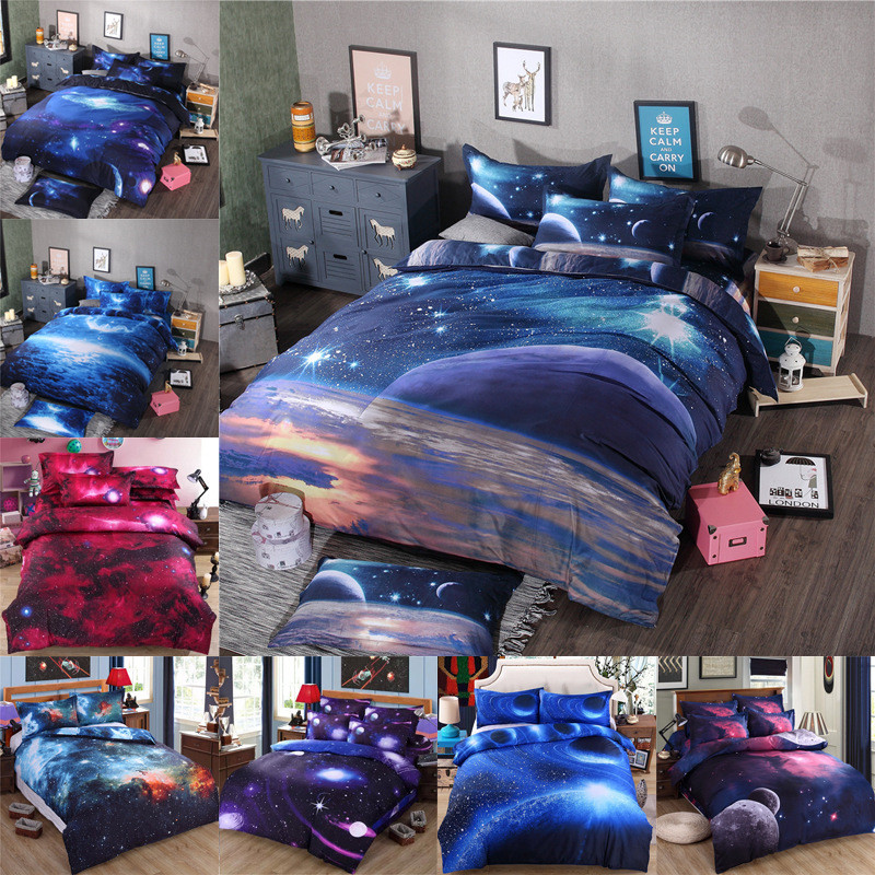 3d Bedclothes Galaxy Duvet Cover, Twin Bed Linen Size