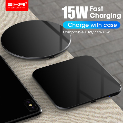 15W QI Quick Charging Wireless Fast Charger usb type c QC 3.0 Mobile phone Station For iphone 12 samsung S8 galaxy s10 SIKAI ► Photo 1/6