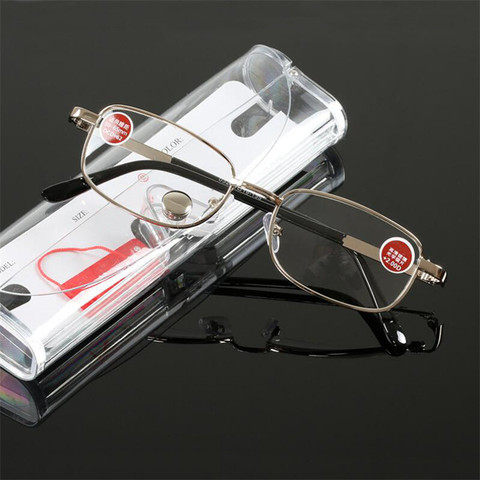 Women Men Reading Glasses Presbyopic Optical Glass Gold Metal Frame Clear Eyeglass 1.0 To 6.0 095 ► Photo 1/6