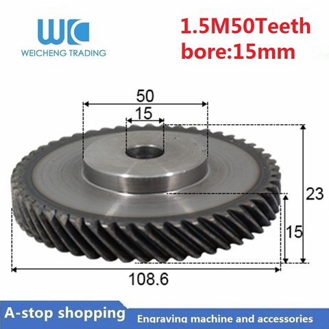 Helical gear 1.5 MOD 50 teeth Inner hole 15mm Spur and Helical Tooth Small 45# steel Gear Wheels ► Photo 1/1