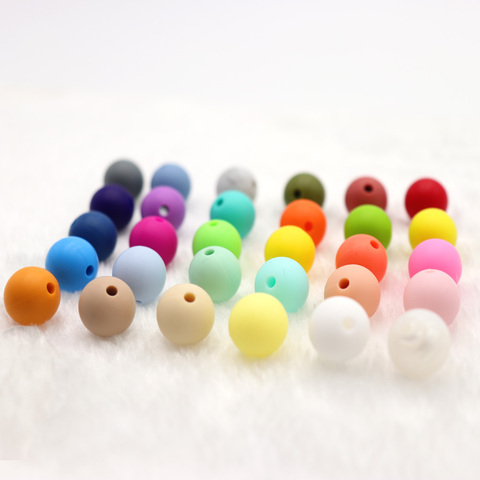 10pcs Silicone Teething Beads Round 15mm For Necklace Chews Pacifier Chain Clips Beads Soft Texture Silicone Freeship ► Photo 1/6
