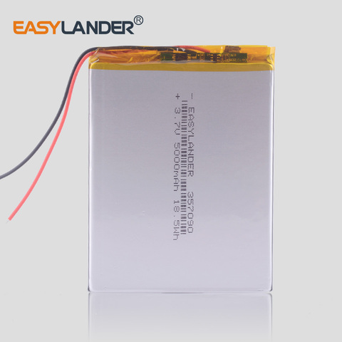 357090 3.7V 5000mAh Rechargeable Li-Polymer Li-ion Battery For 7