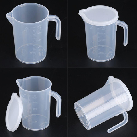 Kitchen Tools 500ml/1000ml Clear Plastic Measuring Cup Cups With Lid Kitchen Liquid Measure Jug Cup Container ► Photo 1/6