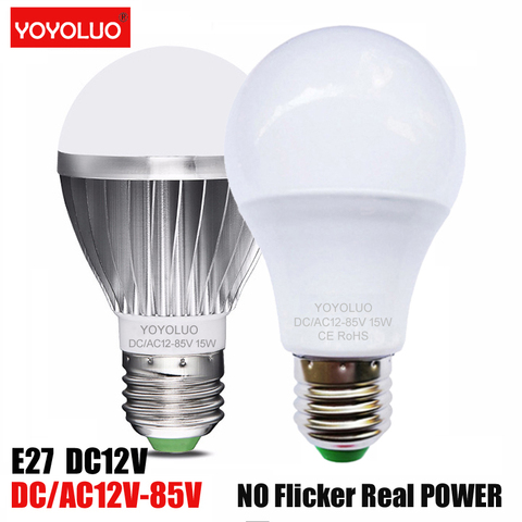 NEW LED Bulb Lamp AC/DC 12V 24V 36V 48V E27 3w 6w 9w 12w 15w Energy Saving Lampada 12 Volts Led Light Bulbs for Outdoor Lighting ► Photo 1/6